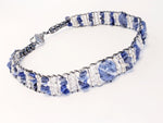 This beautiful necklace/choker is made with the healing properties of Sodalite and Hematite. Sodalite mineral enhances self-esteem, is calming and brings emotional balance. Facilitates logical thinkinng and improves communication. Hematite absorbs negative energy; calming, grounding, a protective stone.  Can be worn as a double wrap bracelet or choker! Enjoy