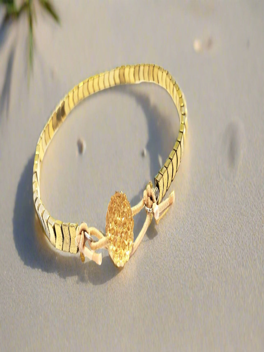 Boho Ankle Bracelet, 'Golden'